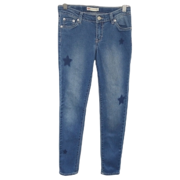 Levi's Girls 710 Super Skinny Star Jeans Sz 12 Reg - Picture 1 of 9